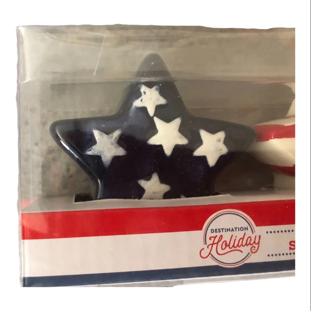Patriotic Americana Stars & Stripes‎ star spangled banner salt & pepper set new